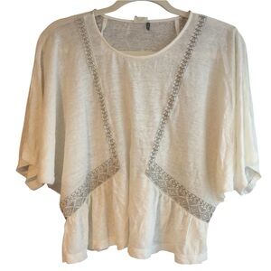 Chic White Embroidered Blouse Linen